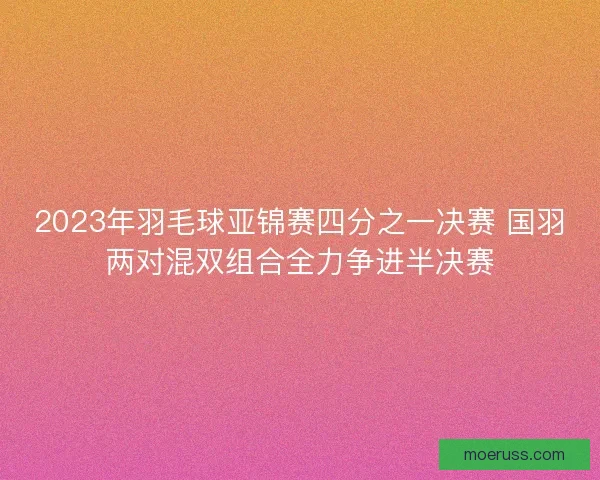 2023年羽毛球亚锦赛四分之一决赛 国羽两对混双组合全力争进半决赛